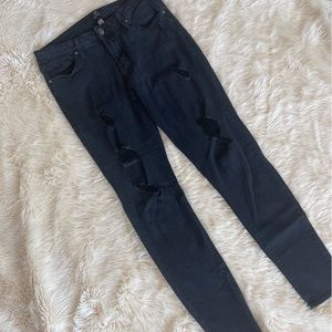 Just Black Distressed Skinny Jeans
